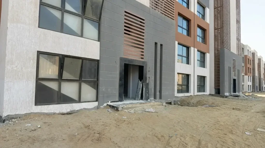 واجهات عمارات أريا المستقبل سيتي بعد الانتهاء من الهيكل