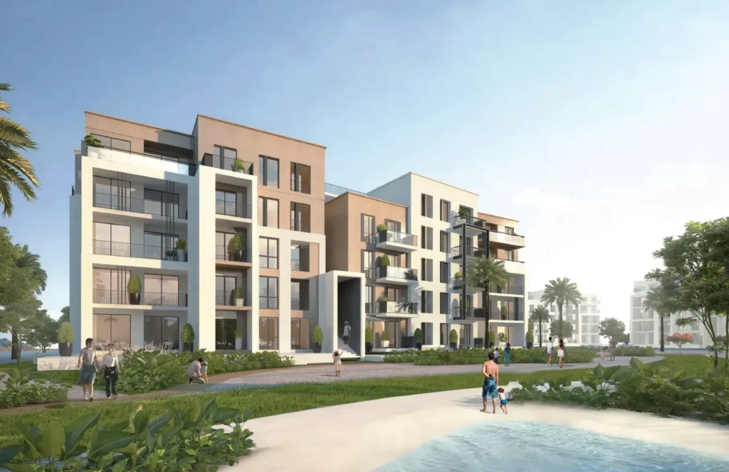 عمارات فايا مراسي وممر مشاة أخضر ولاجون في سيدي عبد الرحمن