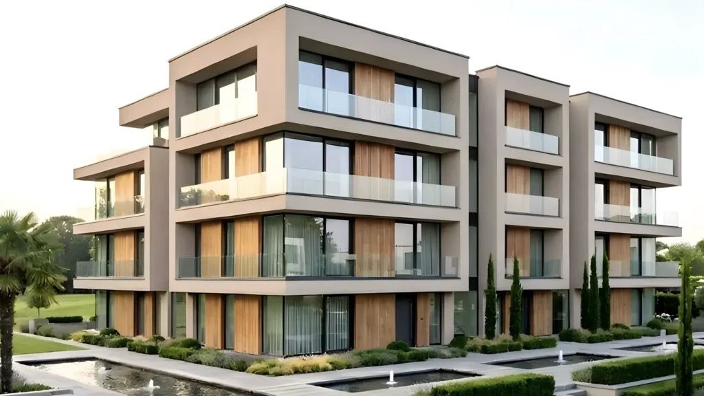 كمبوند مدن جولف تاون التجمع السادس | MODON Golf Town - عمارة سكنية بنوافير
