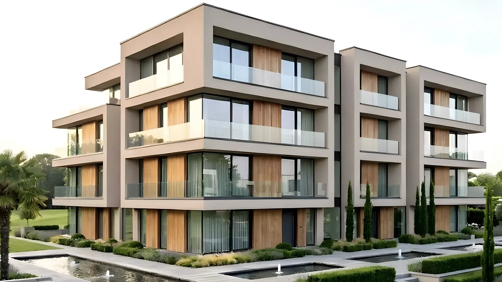 كمبوند مدن جولف تاون التجمع السادس | MODON Golf Town - عمارة سكنية بنوافير
