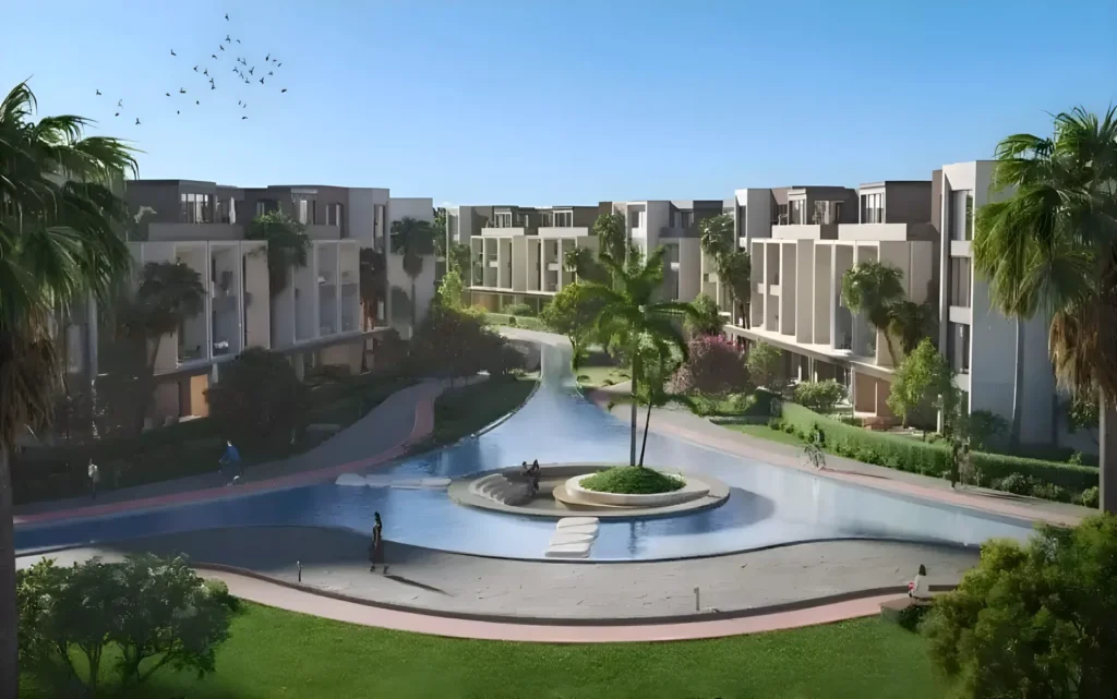 كمبوند مدن جولف تاون التجمع السادس | MODON Golf Town - بحيرة ومسار مشاة
