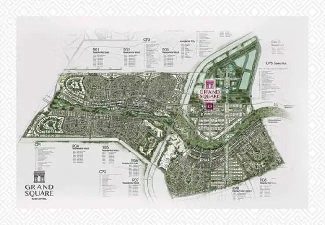 مول جراند سكوير العاصمة الإدارية | Grand Square Mall New Capital - موقع المشروع على المخطط العام
