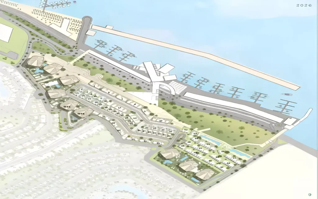 مخطط المارينا والأبراج والواجهة البحرية في مارينا تاورز المونت جلالة - IL Monte Galala Marina Towers Ain Sokhna