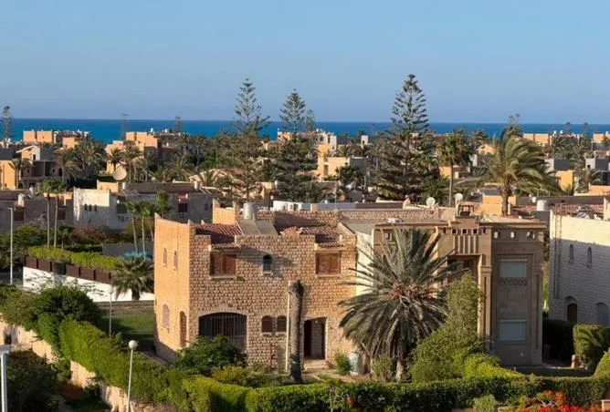 مباني مارينا 1 العلمين وسط الأشجار قرب البحر