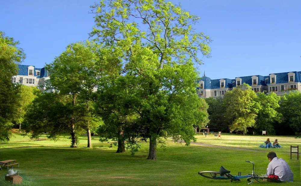 كمبوند ماونتن فيو هايد بارك التجمع الخامس | Mountain View Hyde Park - حديقة عامة وأشجار
