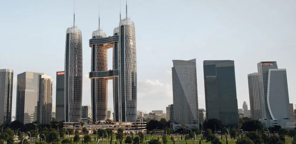 أبراج نايل بيزنس سيتي في أفق العاصمة الإدارية