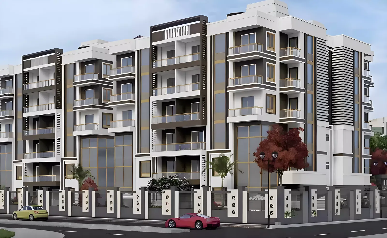 كمبوند ريفالي القاهرة الجديدة - مبانٍ سكنية بشرفات واسعة
