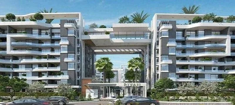كمبوند ريفان العاصمة الإدارية | واجهات العمارات وردهة المدخل