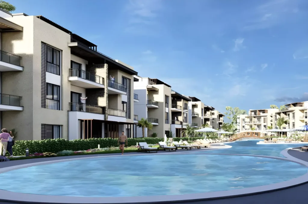 حمام سباحة كبير أمام مباني سي فيل في أروما ريزيدنس - Sea Ville Ain Sokhna