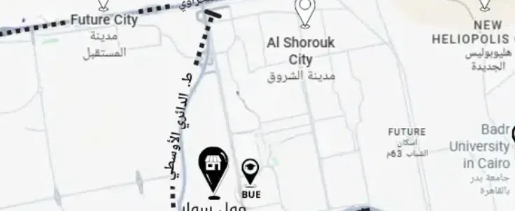 مول سوار الشروق | Sewar Mall Shorouk - خريطة الموقع عند مدخل الشروق