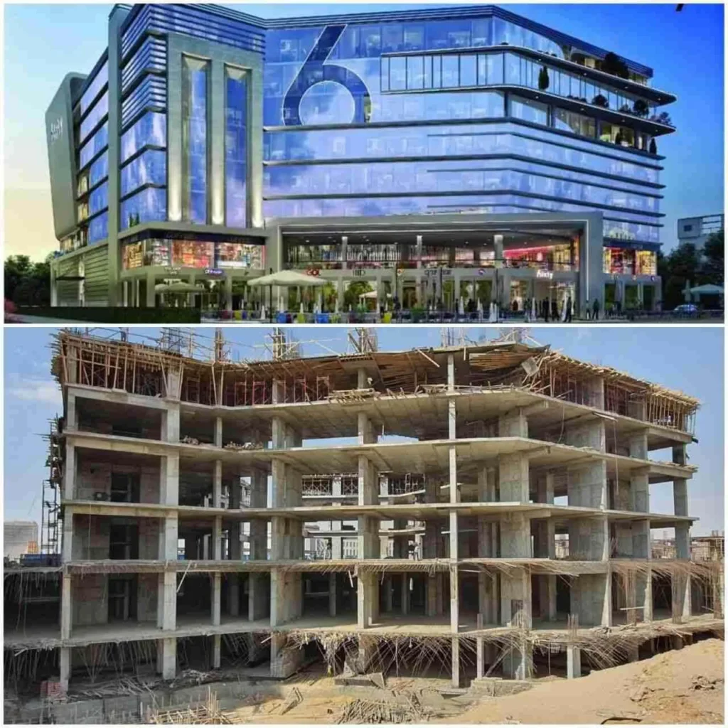 مبنى سيكستي ثري ومراحل الإنشاء