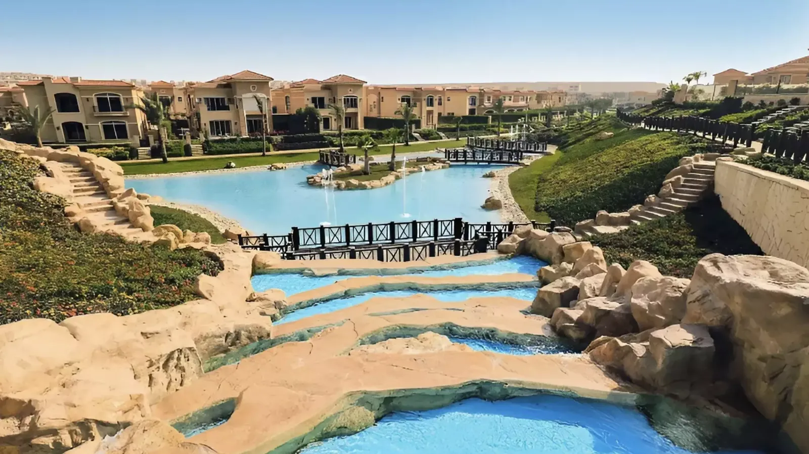 كمبوند ستون بارك التجمع الخامس | Stone Park New Cairo - مسطحات مائية وفيلات