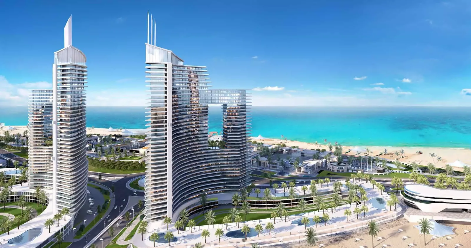 برجا ذا جيت تاورز العلمين الجديدة المطلان على البحر والشاطئ