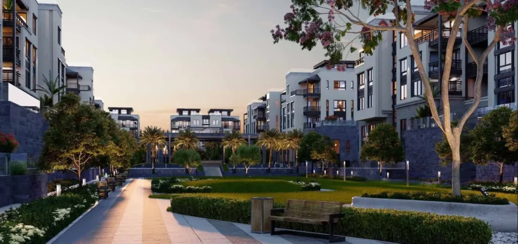 كمبوند تريو جاردنز التجمع الخامس | Trio Gardens New Cairo - ممشى الحدائق في الكمبوند